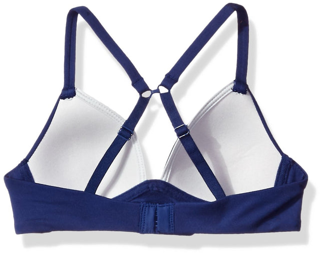 Maidenform Girl - Soutien-gorge sans armature Comfort Devotion pour grandes filles, imprimé bleu, 36A