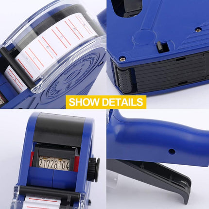 ASIBT MX5500 EOS Blue 8 Digits Pricing Gun Kit with 7,000 Labels & Spare Ink