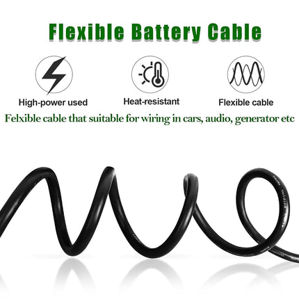 Kimbluth 1/0 Gauge Battery Cable Copper Wire, 15FT Red+15FT Black 1/0 AWG Welding Cable Standard USA OFC Wire for Automotive, Battery, Solar, Marine and Generator