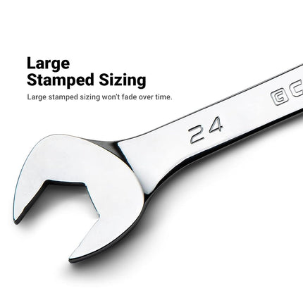 Capri Tools 17 mm Angle Open End Wrench, 30° and 60° angles, Metric
