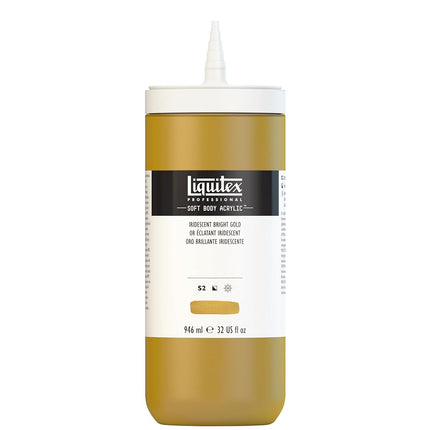 Pintura Acrílica Profesional Liquitex Soft Body Botella de 946 ml, Oro Brillante Iridiscente