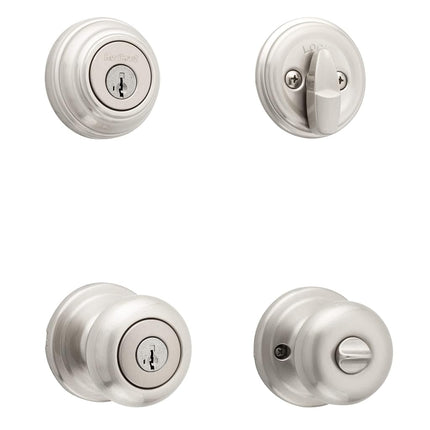 Kwikset Satin Nickel SmartKey Single Cylinder Juno