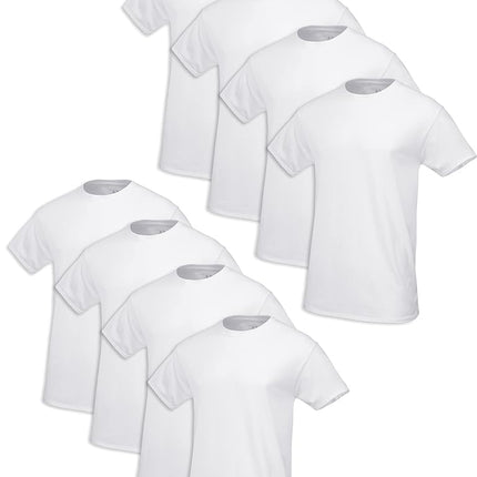 Fruit of the Loom Men's Tag-Free Cotton Undershirts, Regular - Crew - 8 Pack White, Small