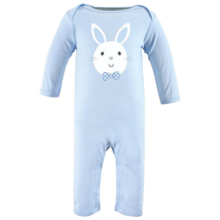 Hudson Baby baby-girls Cotton Coveralls, Hoppy Easter, 0-3 Months