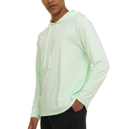 Champion Men's Sun Hoodie, Long Sleeve UPF 50+ Rash Guard Fishing Sun Shirt, Green, Large