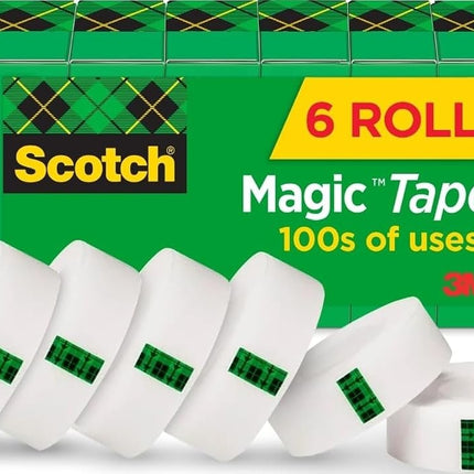 Scotch Magic Tape, 3/4 x 1000 Inches, 6-Count Package (810K6)