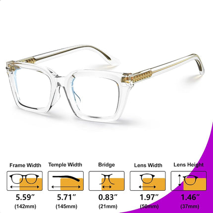 VISOONE Progressive Multifocal Reading Glasses Spring Hinge Blue Light Blocking for Women and Men readers 2.0x