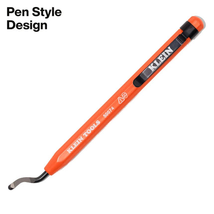 Klein Tools 50074 2 Pack Pipe Reamer Pen, Deburring Tool for PVC and Metal Lead, Free Spinning Blade, Pocket Clamp Storage, Professional Reamer Tool