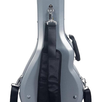 Estuche rígido ABS Crossrock – Se adapta a la mayoría de mandolinas estilo F, con compartimento interior, correas de mochila – Plateado (CRA862MFSL)