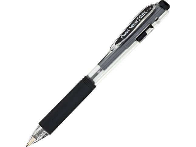 Pentel Stylo gel rétractable, pointe moyenne 0,7 mm, paquet de 12, noir (K437BPS12A)