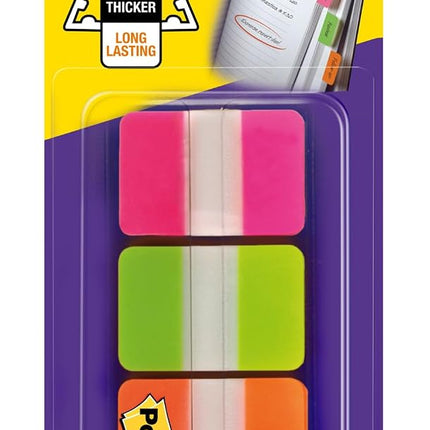 Post-it Index Medium Strong Filing Tabs, 36 Tabs, 25.4 mm x 38.1 mm, Orange, Pink and Green - Sticky Flags for Documents and Information