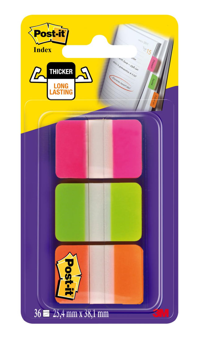 Post-it Index Medium Strong Filing Tabs, 36 Tabs, 