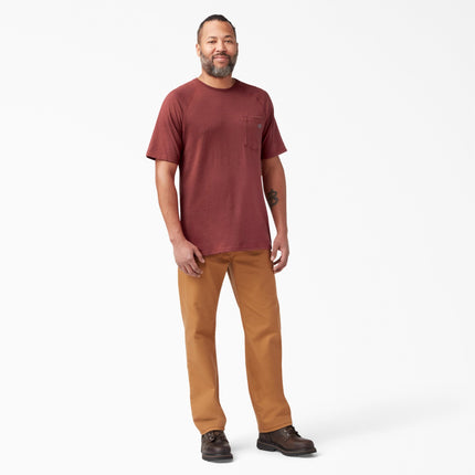 Camiseta de manga corta con bolsillo, Dickies, para hombre, con tecnología de enfriamiento, rojo caña, talla grande