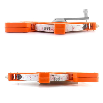 QWORK Open Reel Dual Sided Fiberglass Tape Measure, 4 Pack 1/2" x 164' Measures for Engineer, Orange