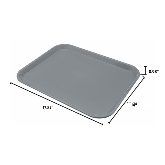 Carlisle FoodService Products Bandeja de plástico para comida rápida Cafe, 14" x 18", Pizarra, (Paquete de 12)
