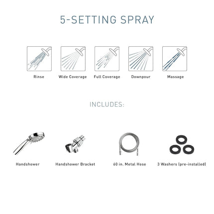 Moen 20016 Ignite Dual Hand Held and Multi Function Shower Head Combo Package with Hose and Diverter, Chrome
