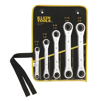 KLEIN TOOLS 5 Piece Ratcheting Box Wrench