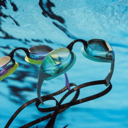 ARENA Cobra Ultra Swipe Mirror Unisex Adult Racing Swimming Goggles, Swimming Pool Goggles with Curved Mirror Lenses, Anti-Fog, UV Protection, 5 Interchangeable Nose Bridges