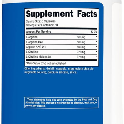 Nutricost Nitric Oxide Booster 2250mg, 180 Capsules - 750mg Per Casule, 60 Servings - Gluten Free and Non-GMO