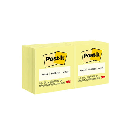 Post-it� Notes, Original Pad, 3 Inches x3 Inches, Canary Yellow