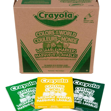 Crayola Colors of The World, Bulk Skin Tone Markers, 240 Washable Broadline Markers