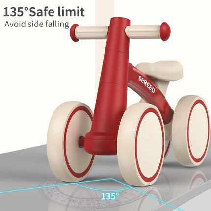 SEREED Baby Balance Bike for 1 Year Old Boys Girls 12-24 Months Toddler Balance Bike, 4 Wheels Toddler First Bike, First Birthday Gifts (Red)