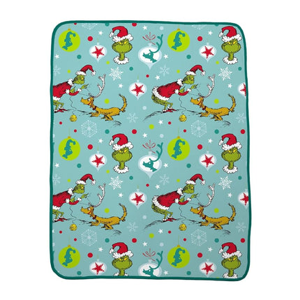 Franco Collectibles The Grinch by Dr. Seuss Holiday Christmas Super Soft Cozy Plush Throw, 40 in x 50 in, (Officially Licensed Product)