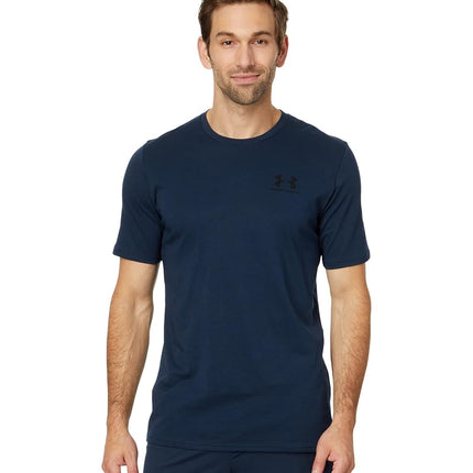 Camiseta de manga corta Under Armour Sportstyle de hombre con logotipo en el lado izquierdo del pecho, Academy (408)/Negro, 3XL Tall