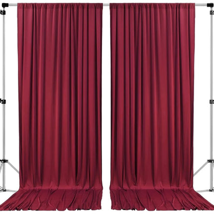AK Trading CO. 10 feet x 10 feet Polyester Backdrop Drapes Curtains Panels with Rod Pockets - Wedding Ceremony Party Home Window Decorations - Burgundy (DRAPE-5x10-BURGUNDY)