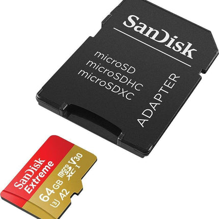 SanDisk Extreme 64 GB microSDXC Memory Card + SD A