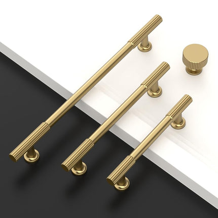 Asidrama 10 Pack 5 Inch(128mm) Champagne Bronze Cabinet Pulls Kitchen Cabinet Handles Champagne Drawer Hardware for Cupboard