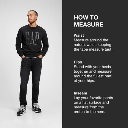 GAP Men's Straight Fit Denim Jeans, True Black, 30W / 30L