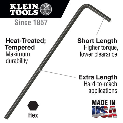 Klein Tools LL14 7/32-Inch Long-Arm Hex Key with Key by Klein Tools