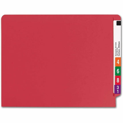 Smead End Tab Folder, Letter, Straight, 11 Point, Red, 100 Per Box (25710)