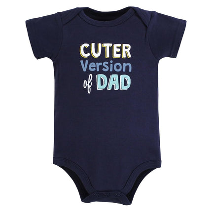 Hudson Baby Unisex Baby Cotton Bodysuits, Mint Navy Cuter Version, 9-12 Months