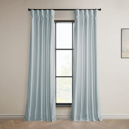 HPD Half Price Drapes Heritage Velvet Curtains Plush Quality Room Darkening Curtains for Bedroom Living Room 50"W x 120"L, 1 Panel, Ballet Pink