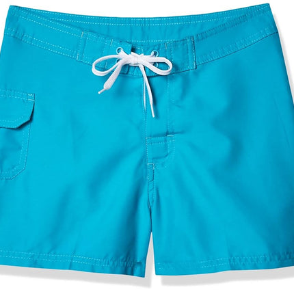 Kanu Surf Short de bain-paréo de plage à séchage rapide Sassy UPF 50+ pour fille, Sassy Aqua Solid, 8-10