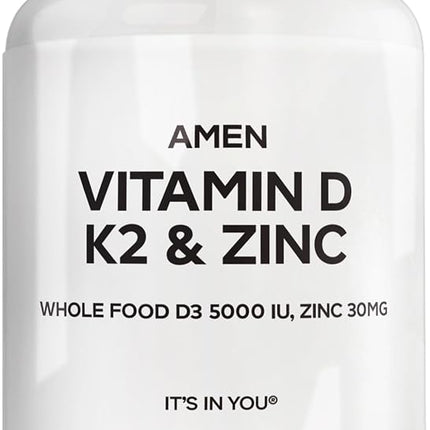 Amen Vitamin D, K2 & Zinc, Cholecalciferol D3 5000