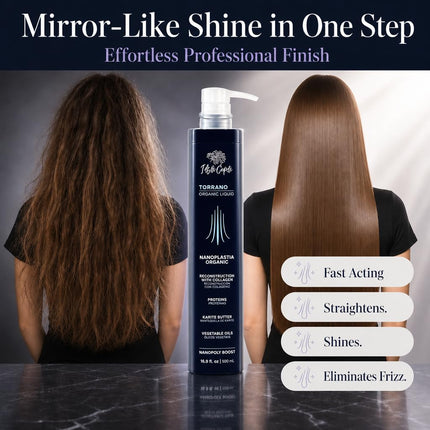 I Belli Capelli Torrano Cream Nano Keratin Hair Treatment, Straightening Hair 1 Step, Formaldehyde Free-Nanoplastia Para Alisar Cabello, Keratina Organica Sin Formol -Brazilian Nano Keratin (500ml) (1, Organic Liquid Nanoplastia (Pack of 1))