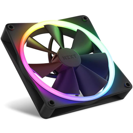 Ventiladores NZXT F140 RGB - RF-R14DF-B1 - Personalización avanzada de iluminación RGB - Refrigeración ultrasilenciosa - Doble (Ventilador y controlador RGB INCLUIDOS) - Ventilador de 140 mm - Negro