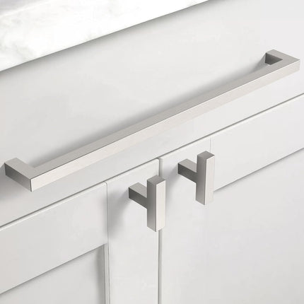 Asidrama Pack of 10 Kitchen Cabinet Handles 32cm (12.6") Brushed Satin Nickel, Stainless Steel Drawer Handles for Kitchen Cabinet, Drawer Handles and
