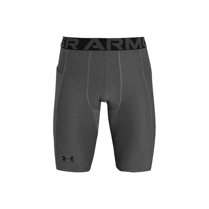 Under Armour Men's Standard HeatGear Long Shorts, Carbon Heather (090)/White, XX-Large Tall
