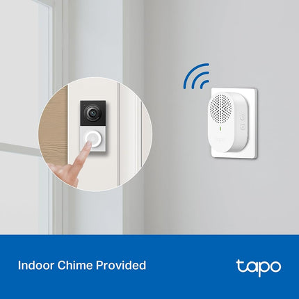 Tapo 2K Wired Smart Video Doorbell, 180° Ultra-Wide FOV, D130