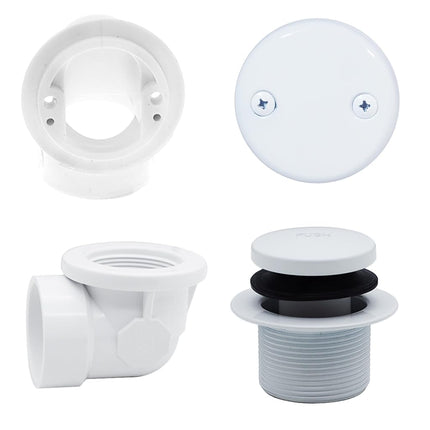Westbrass Tip Toe SCH. 40 PVC Plumber's Pack with Two-Hole Elbow, Powder Coat White, D532-50
