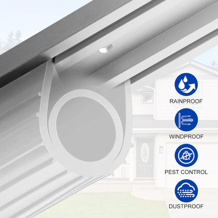 DGSL Garage Door Seals Bottom Rubber Weather Stripping Kit Seal Strip Replacement, Weatherproof Threshold Buffering Sealing Rubber 5/16 Inch T Ends (20 FT, White, U+O)