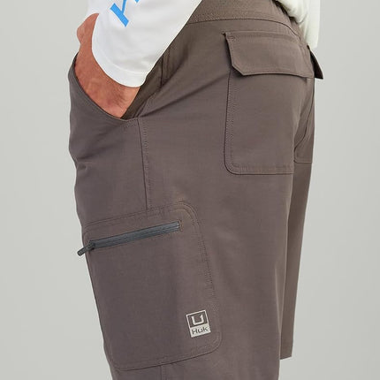 HUK Men's Next Level 10.5", Quick-Drying Fishing Shorts Casual, Iron, Large