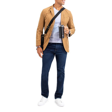 Haggar Men's Smart Wash Performance Blazer & Jackets, Toast, 44-46 Regular