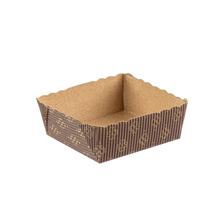 Restaurantware-Panificio Premium 4 Ounce Kraft Square Baking Cups, 100 Paper Baking Cups Perfect for Muffins, Cupcakes or Mini Snacks - Greaseproof, Rippled - Disposable and Sustainable