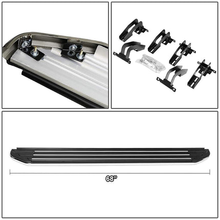 DNA Motoring RNB-827 2Pcs Aluminum Side Step Bar Running Boards Replacement 5.5 Inches Wide