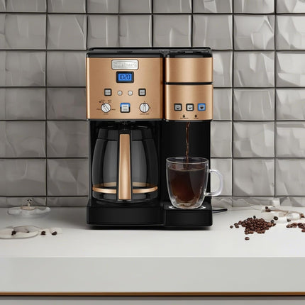 Cuisinart SS-15CP Cafetera de 12 tazas y monodosis, una, cobre